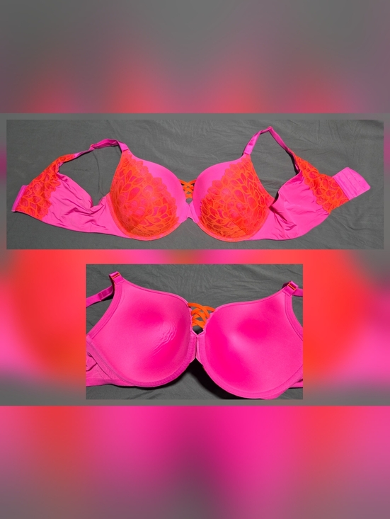 torrid Other - torrid Hot Pink Bra with Red Lace Accents XO Plunge Push-Up